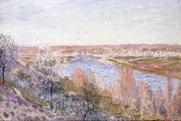 Das Dorf Champagne bei Sonnenuntergang-April, 1885