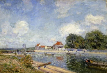 Das Wehr am Loing in Saint-Mammes, 1885