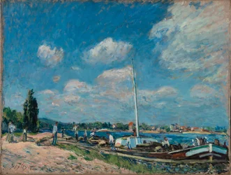 Entladen von Lastkähnen in Billancourt, 1877