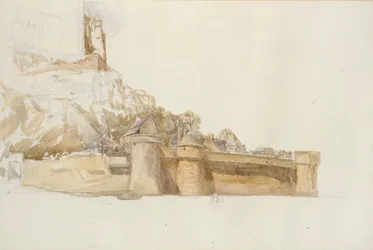 Mont St Michel: Die Mauern und Bastionen, um 1876