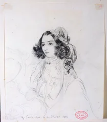 George Sand (1804-76) trägt ein Kopftuch, 1833