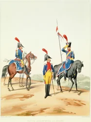Französische Truppen, graviert von Gustave David, 1810