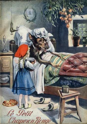 Rotkäppchen. Volksmärchen. Illustration von Vaccari und Carrey in 