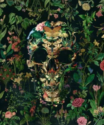 Dunkler Blumen-Schädel