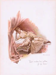 Liebe macht sein Kissen auf meinem Knie, aus Some Old Love Songs, veröffentlicht von Hildesheimer & Faulkner, 1892