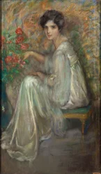Junge Frau mit Rosen