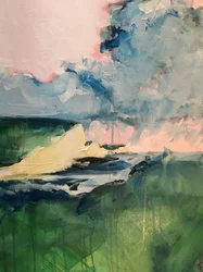 Dramatische rosa Himmelslandschaft