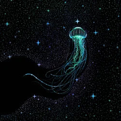 Leuchtende kosmische Qualle