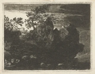 Große Felsformation am Fluss