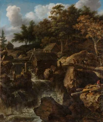 Schwedische Landschaft mit Wasserfall