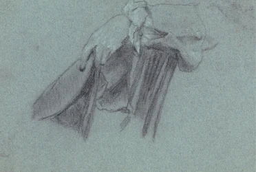 Studie einer Hand, die einen Hut hält