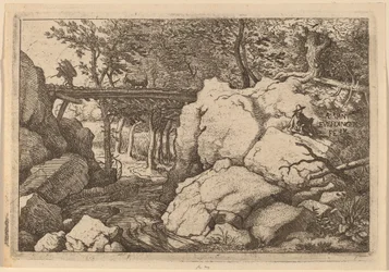 Ziege auf einer kleinen Brücke