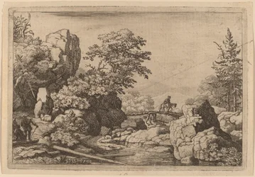 Reiter auf einer Brücke