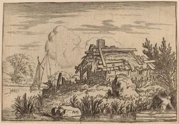 Ruine Hütte, umgeben von Wasser