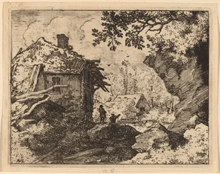 Strohhütte von hinten gesehen