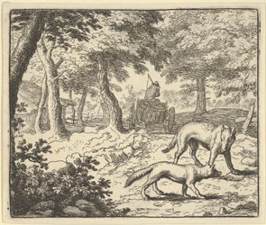Der Wolf beschuldigt Renard, die gestohlenen Fische gegessen zu haben, 1650-75