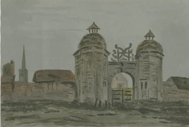 Hamstall Ridware Hall - Portiershäuser: Aquarell, undatiert [1824-1882]