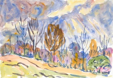 Aquarell Nr. 63, Straße, 1930