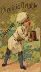 Aus der Serie Mädchen und Kinder N64 zur Werbung für Virginia Brights Zigaretten für Allen & Ginter, 1886