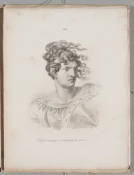 Kunst der Lithographie: Kopf einer Amazone, Platte XIV