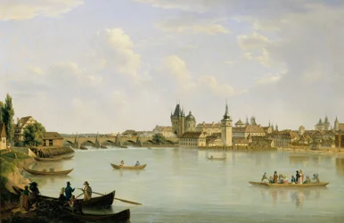Ansicht von Prag mit der Moldaubrücke (Karlsbrücke)