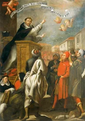 Der heilige Vinzenz Ferrer predigt den jungen Leuten von Salamanca