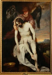 Der tote Christus, von einem Engel gestützt