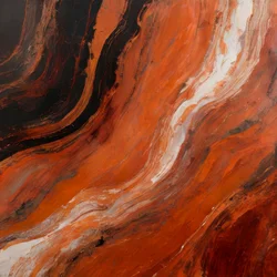 Geschmolzener orangefarbener Fluss