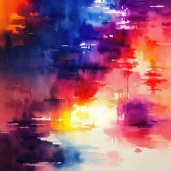 Lebendige Aquarellreflexion