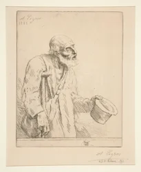 Bettler mit Krücken