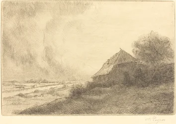 Hütte auf einem Hügel