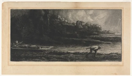 Die Landschaft mit dem Boot