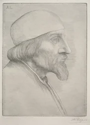 Mann mit Schädelkappe