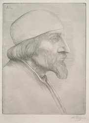 Mann mit Schädelkappe