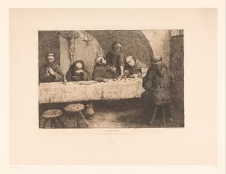 Refektorium mit betenden Mönchen