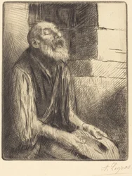 Sitzender Bettler