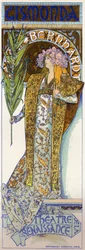 Unterhaltung. Gismonda, Stück von Victorien Sardou mit Sarah Bernhardt im Théâtre de la Renaissance, Paris. Plakat von Mucha, Frankreich