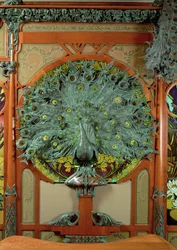 Pfau, Mitteltafel der Dekoration des Geschäfts des Juweliers Fouquet