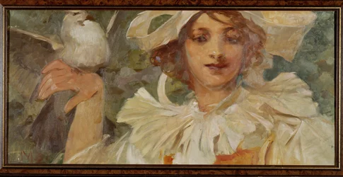 Frau mit Taube