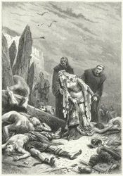 Edith die Schöne entdeckt den Leichnam von König Harold auf dem Schlachtfeld von Hastings