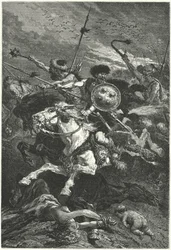 Hunnenangriff in der Schlacht von Chalons, 451