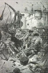 Simon IV. de Montfort wird durch einen Steinwurf getötet, Toulouse