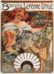 Werbeplakat von Alphonse Mucha für die Kekse „Lefevre-Utile“, 1897