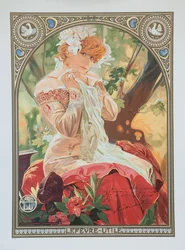 Plakat für Lefèvre-Utile. Sarah Bernhardt in der Rolle der Melissinde in La Princesse Lointaine