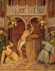 Heiliger Georg, dem Folterrad unterworfen