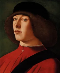 Porträt eines Mannes, Brustbild, mit grünem Hintergrund