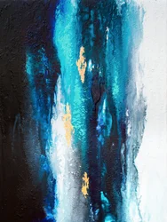 Abstrakter Blau-Gold-Fluss