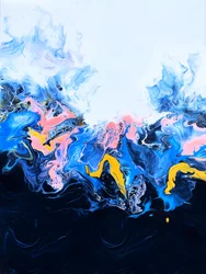 Abstrakte Blau-Gold-Wirbel