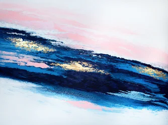 Blau-Pink-Gold Abstrakt