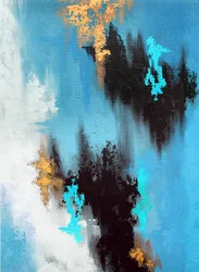 Dynamisches Blau Gold Abstrakt